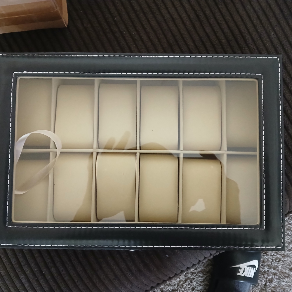 Black Watch Storage Box with Cream Interior
